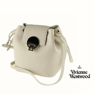 Vivienne Westwood ► ( 米白色 ) 防刮真皮壓紋 肩背包 斜背包 側背包｜100%全新正品｜特價