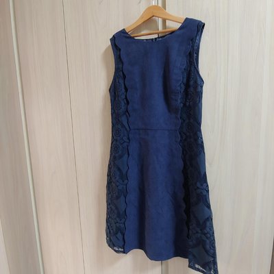 Marjorie 台灣製 深藍色蕾絲洋裝 連身裙