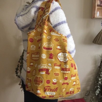 日本購入 212 kitchen 托特包 購物袋 購物包 肩背 側背包 重磅 帆布包 布袋 復古 圖騰 咖啡 廚房用品