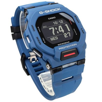 【金台鐘錶】CASIO卡西歐 G-SHOCK 藍牙連結智慧型手機 計步運動錶 (藍X黑)GBD-200-2
