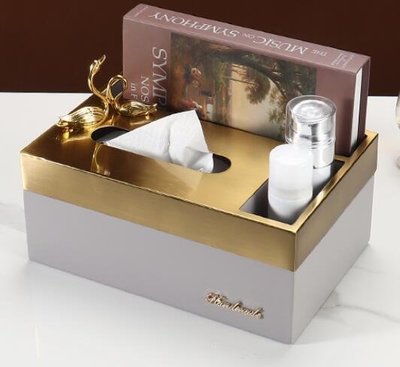 日本進口 歐式 天鵝 金色 手機遙控器化妝品收納盒 面紙盒紙巾盒衛生紙盒送禮物禮品