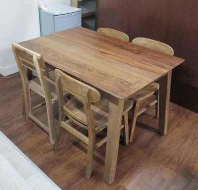 【肯萊柚木傢俱館】(訂製款)獨特自然 100%老柚木 無上色 大塊拼接 實木腳 實用耐用 餐桌 工作桌 限量一只