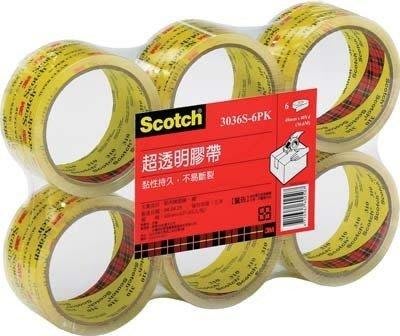 3M Scotch 3036S-6 超透明封箱膠帶(48mm*40yd)/單捲