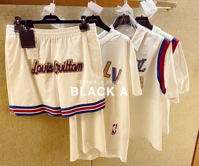 【BLACK A】頂級訂製精品LV x NBA 聯名款系列短袖T恤、短袖籃球襯衫、籃球短褲 Louis Vuitton