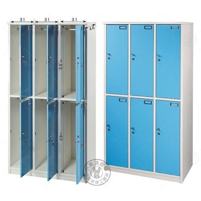 ～小黑清倉館～六人置物櫃(附鎖)CT-814藍色 防水家具、防水置物櫃，塑鋼櫃，塑鋼家具~內務櫃、員工置物櫃