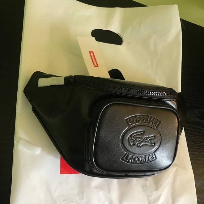 SUPREME X LACOSTE 2018SS week 9 waist bag 紅黑白皆有皮革DOPE