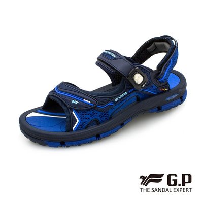免運費 G.P 避震 磁扣 兩用 涼鞋 拖鞋 (G9262-20)藍色 SIZE:38-43