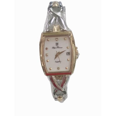 「官方授權」OP奧柏錶 女 白面長形金框 石英腕錶 (2476LSK)