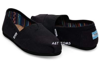 ☀╮A&T-TOMS╭☀懶人鞋BLACK ON BLACK WOMEN'S CANVAS CLASSICS 帆布鞋【黑】