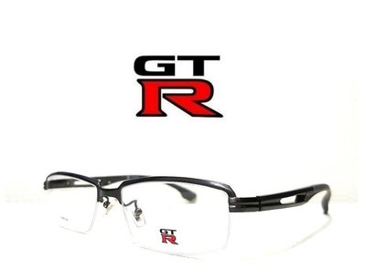 《黑伯爵眼鏡精品》GTR NISSAN 斯文有型 超輕量 半框式 鐵灰槍色 純鈦金屬TITANIUM 光學鏡架