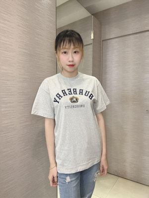 【EZ兔購】正品 Burberry 戰馬 短 T 男女共穿 灰 現貨 青年款=男 成人 XS S