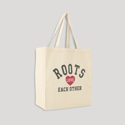 [RS代購 Roots 全新專櫃正品] Roots配件-ALL FOR LOVE帆布包 滿額加贈ROOTS萬用袋