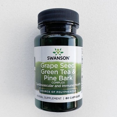 美國葡萄籽松樹皮綠茶組合Swanson 60粒原裝進口