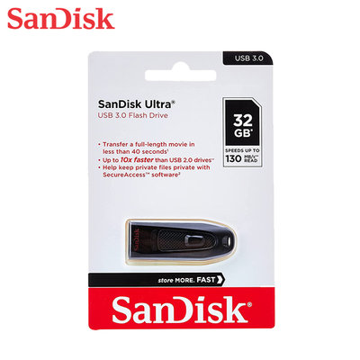 SANDISK 32G Ultra CZ48 USB 3.0 隨身碟 高速 130MB/s (SD-CZ48-32G)