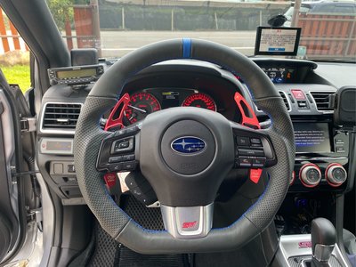 【小鳥的店】速霸陸 WRX STI LEVORG SUBARU 正牛皮藍環款 變形蟲 方向盤