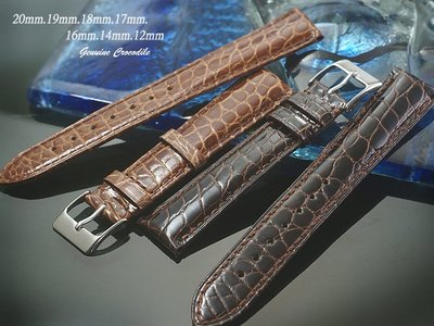 【時間探索】進口純正鱷魚皮加厚型高級錶帶 ( .20mm.19mm.18mm.17mm.16mm.14mm.12mm)