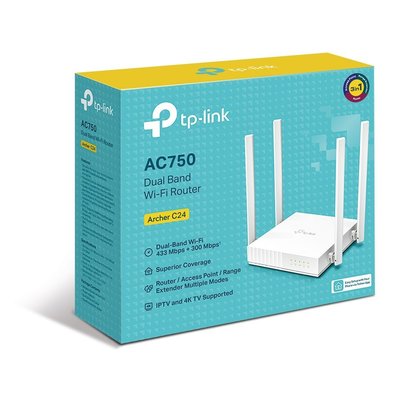 全新含發票~TP-Link Archer C24 AC750 無線網路雙頻WiFi路由器 WiFi分享器 支援MOD