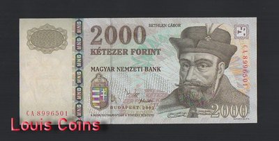 【Louis Coins】B915-HUNGARY-2002匈牙利紙幣,2.000 Forint
