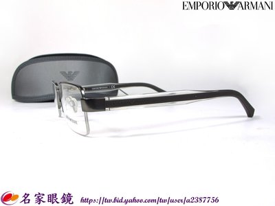【名家眼鏡】EMPORIO ARMANI 時尚紳士風彈簧鏡腳設計鐵灰色混合半框EA1012  3035【台南成大店】
