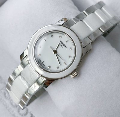 TISSOT T-Treda Cera 白色面錶盤 白色陶瓷錶帶 石英 女士手錶 T0642102201600 天梭腕錶