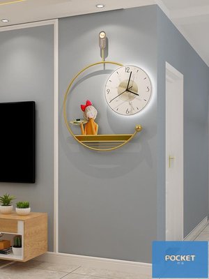 創意鐘表掛鐘客廳現代簡約大氣家用時尚網紅掛墻輕奢壁掛時鐘燈表