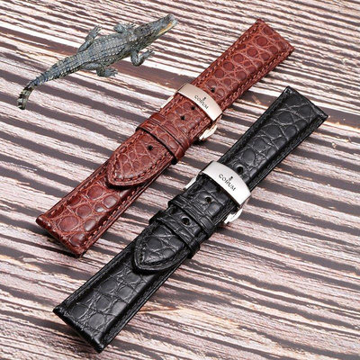 昆侖真皮手錶帶 代用corum美洲鱷魚皮帶海軍上將金橋手工錶帶21mm
