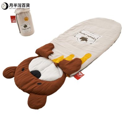 日本LOGOS戶外露營輕巧便攜收納保暖成人保溫防風小熊信封式睡袋-月半灣百貨