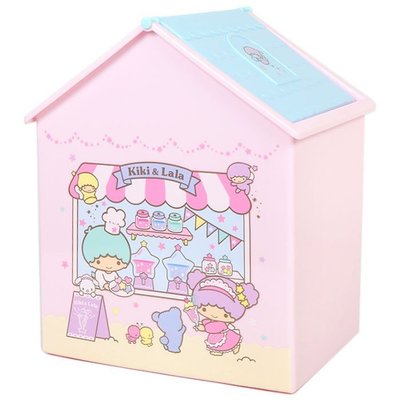 ♡fens house♡日本進口 三麗鷗 雙子星 kikilala 垃圾桶 置物桶 收納箱 有蓋