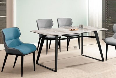 【藝坊現代傢俱】23QT 644 現代奢華5.3尺陶瓷玻璃餐 5.3尺餐桌 岩板餐桌 造型餐桌 鐵腳餐桌 會議桌