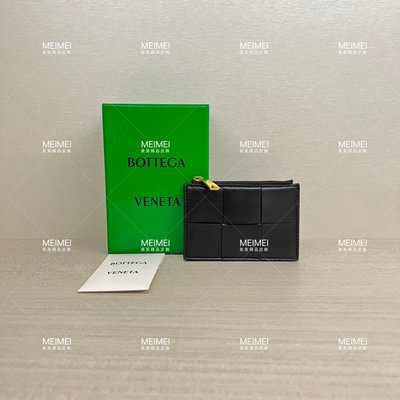 30年老店 預購 BOTTEGA VENETA ZIPPED CARD CASE 拉鍊 卡夾 零錢包 黑色 大格 651393 BV