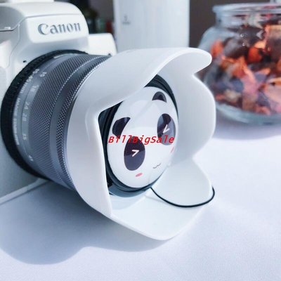 M50配15-45mm白色遮光罩套裝←規格遮光罩 UV鏡 熊貓鏡頭蓋 適用Canon 佳能EOS M3 M5 M6II二