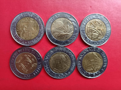 【二手】 意大利1974-1999年500、200、100里拉紀念幣大1018 錢幣 硬幣 紀念幣【明月軒】