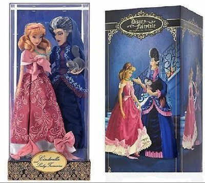 Disney迪士尼公主壞人反派仙履奇緣Cinderella灰姑娘仙杜瑞拉+後母Barbie芭比娃娃限量版