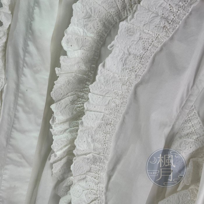 BRAND楓月 BURBERRY 白色 立體花邊 長袖襯衫 #34 女裝 上衣 休閒襯衫 韓風