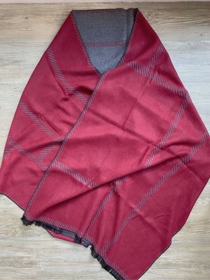 高級雙色披肩 圍巾 高質感 舒適保暖 紅灰/灰紅 高CP值