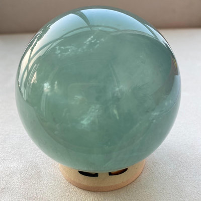 Lz261天然綠螢石水晶球擺件綠色水晶原石打磨屬木客廳辦公家【老王收藏】9664