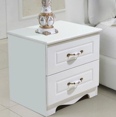 熱銷 床頭櫃 白色簡易烤漆床頭櫃歐式簡約現代儲物櫃臥室多功能組裝收納床邊櫃 JD