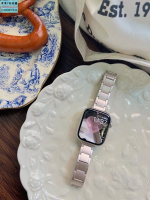 特賣-星光色細款不銹鋼女款適用于蘋果手表applewatch表帶iWatch876543