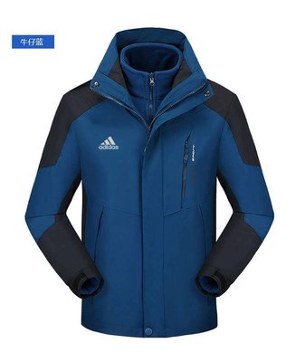 Adidas愛迪達 阿迪衝鋒衣兩件套風衣 防風登山服保暖防寒夾克內膽兩件立領拉鏈外套衝鋒衣 防潑水工作服機能246185