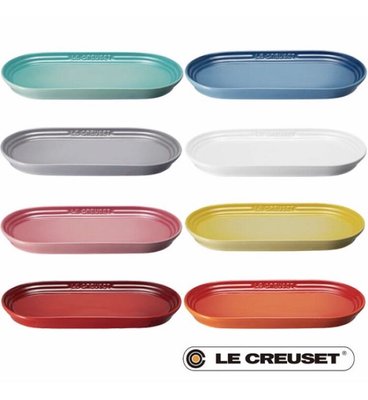 日本直送 LE CREUSET 25cm 橢圓長盤（雪花白、薄荷綠、礦石藍、薔薇粉）～ Y0210870558已預訂薄荷綠