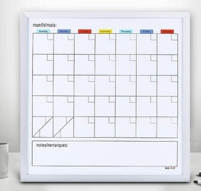 日曆月曆計畫板留言板雙面星期記事板子牆壁上行事曆月紀錄板日曆板白板 1632A
