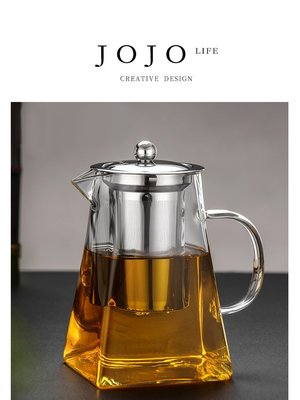 茶之道~JOJO.Veins.茶壺家用四方形日式玻璃不銹鋼茶漏茶壺茶杯茶具|紋間