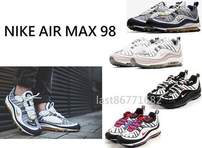 NIKE AIR MAX 98 慢跑鞋 黑 粉 黃 運動鞋 休閒鞋