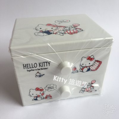 [Kitty 旅遊趣] Hello Kitty 桌上型雙層櫃 桌上型置物櫃 凱蒂貓 首飾盒 珠寶盒 萬用收納盒