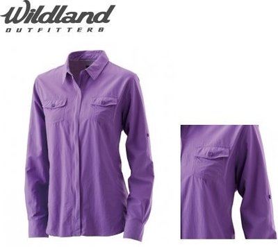 [速捷戶外] WildLand荒野 W1201-29女拉鏈可調節抗UV襯衫-紫色 (荒野.襯衫.透氣.輕透.UV)