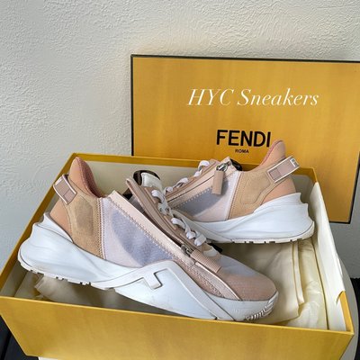 [HYC] FENDI FLOW PINK LEATHER SNEAKERS 經典 粉紅色 透明 運動鞋 EU38