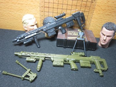 B4兵工裝備 mini模型1/6雙彈匣DSR-1狙擊槍一把(附瞄準鏡)
