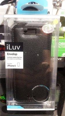 平廣 iLuv Envelop 蘋果 iPhone SE 5 5S S 黑色 手機 皮套 上翻式 保護殼 手機皮套