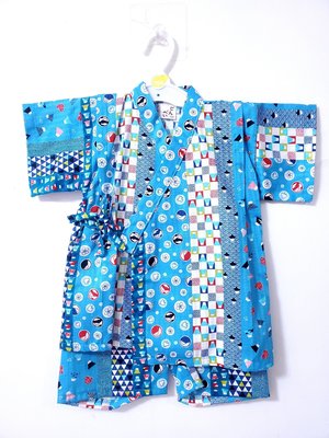 ✪胖達屋日貨✪褲款 110cm 水藍底 直紋 富士山 水玉 日本製 男 寶寶 男童 兒童  浴衣 甚平 變裝