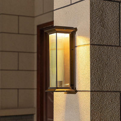 太陽能中式戶外壁燈防水庭院別墅陽台花園門口接電兩用長條墻壁燈